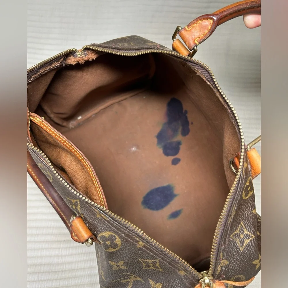 Louis Vuitton Speedy 30 Vintage 90’s Y2K Coated Canvas Purse Bag Large Patina - Picture 15 of 16